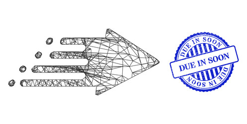 rubber due in soon stamp seal and net speed vector