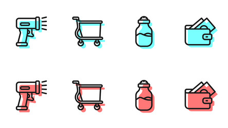 set line spice in can scanner scanning bar code vector image