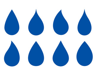 set of drop silhouettes vector