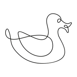 Single Line Duck Drawing Vector Image