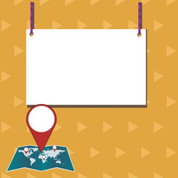 speech bubble with important message above map vector image