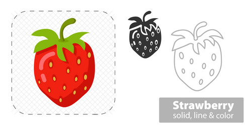 Strawberry isolated flat line icon Royalty Free Vector Image