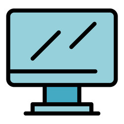 tft monitor interface icon color outline vector image
