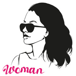girl in sunglasses beautiful woman face Vector Image