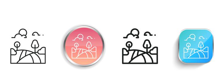 hill icon thin linear regular and button style vector image