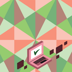 mail envelopes around laptop with check mark vector image