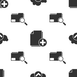 set cloud with check mark add new file and search vector image