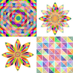set of four abstract background with geometric vector image