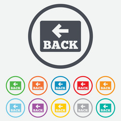 arrow sign icon back button navigation symbol vector image