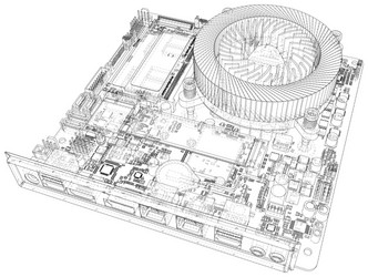 circuit board electronic computer hardware vector image