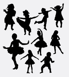 Dancing Silhouette of a Child Vector Image