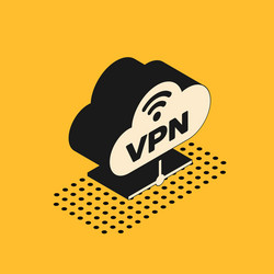 isometric vpn network cloud connection icon vector image