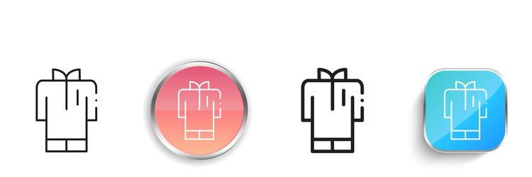 kurta icon thin linear regular and button style vector image