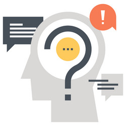 questions and answers flat web icon concept vector image