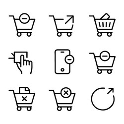 remove from cart icon set vector image