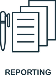 reporting outline icon thin line concept element vector image