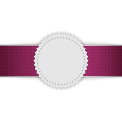 Sale blank badge on purple ribbon vector