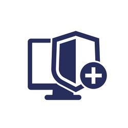 security icon with add sign and shield vector image