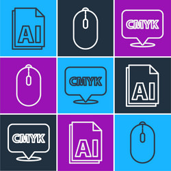 Set line ai file document speech bubble with text vector