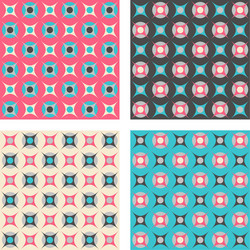 set of seamless patterns in retro colors vector image