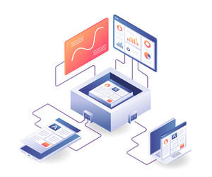 smartphone and computer application web analysis vector image