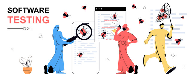 Software Testing Cartoon Concept vector image