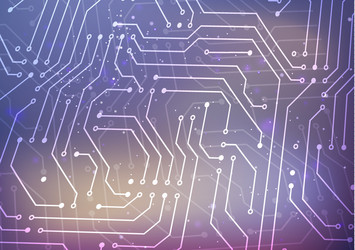 White microchip pattern on blurred background vector