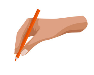 Writing tool in hand vector