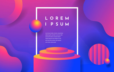 3d realistic abstract scene with podium vector