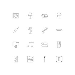 electrical linear thin icons set outlined simple vector image