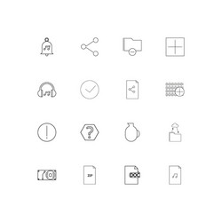 files and folders sign linear thin icons set vector image