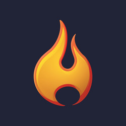 game ui asset gaming user interface fire icon vector image