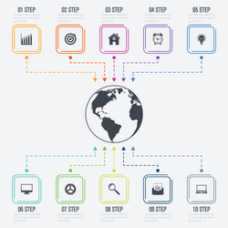 infographic design template 10 options vector