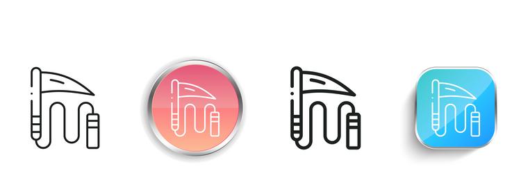 kusarigama icon thin linear regular and button vector image