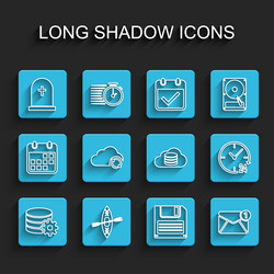 set line setting database server kayak and paddle vector image