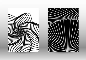 set of abstract patterns with distorted lines vector image