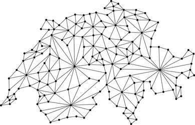 Switzerland Polygonal Map Network vector