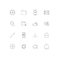 user interface simple linear icons set outlined vector image