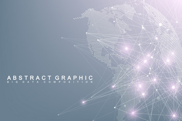 Big data complex world globe graphic abstract vector