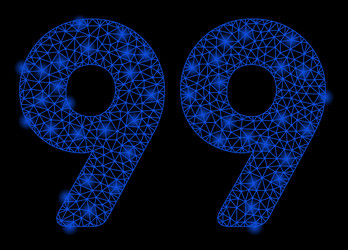 bright mesh network 99 digits text with flash vector image