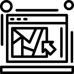 click map linear style icon design vector image