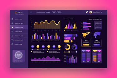 dashboard ui admin panel design template vector