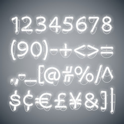 Glowing Neon Numbers Pattern vector image