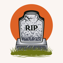 grave with text rip colorful vector