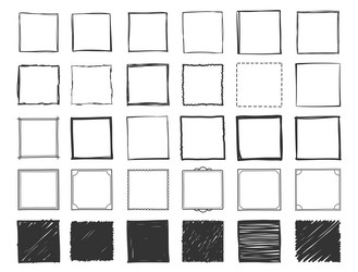 hand drawn squares vector image