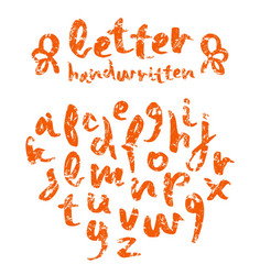 handwritten brush script with shabby texture vector image