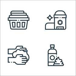 Hygiene routine line icons linear set quality vector