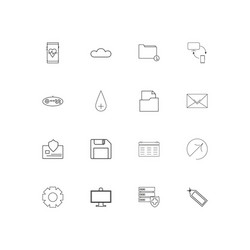 internet technologies linear thin icons set vector image