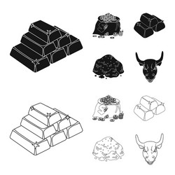 isolated object and gold sign set vector image