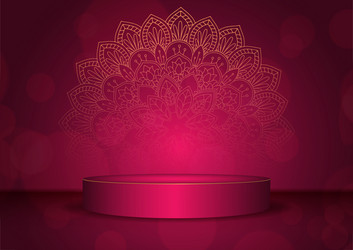 luxury display background with mandala and empty vector image